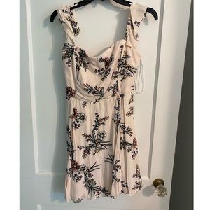 Pink floral mini dress